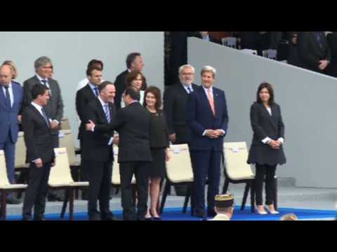 Kerry and NZealand's Key guests of honour at Bastille Day parade
