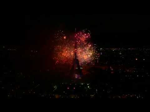 Fireworks light up Eiffel Tower on Bastille Day