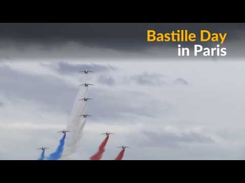Paris turns blue, white and red for Bastille Day