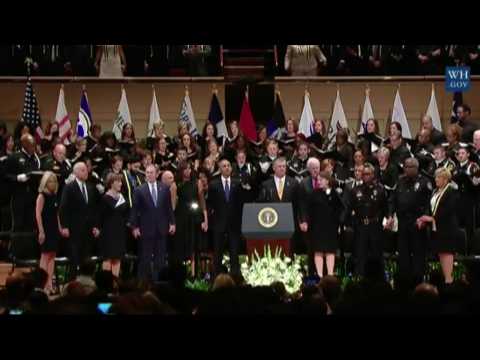 George W. Bush Dances to Battle Hymn at Dallas Memorial