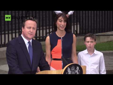 Cameron Gives Parting Speech Outside 10 Downing Street