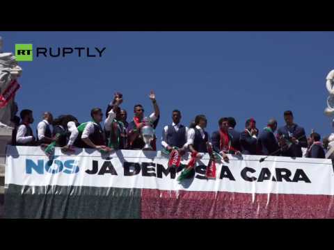 Thousands of Lisboners Give Euro 2016 Champions Portugal Heroes' Welcome