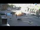 Surveillance video shows blast that killed Ukrainian journalist