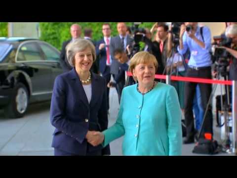Merkel receives May on new British prime minister's first foreign trip