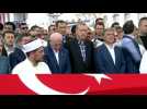 Erdogan attends funeral for victims of coup attempt