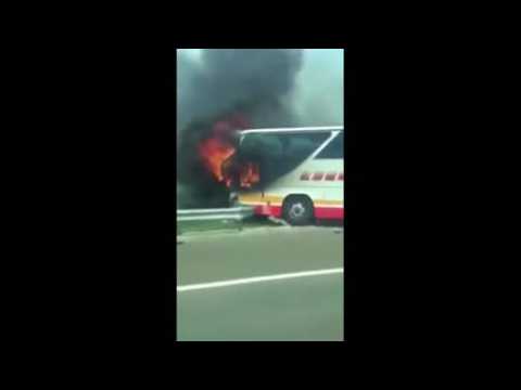 Amateur video shows Taiwan bus crash aftermath