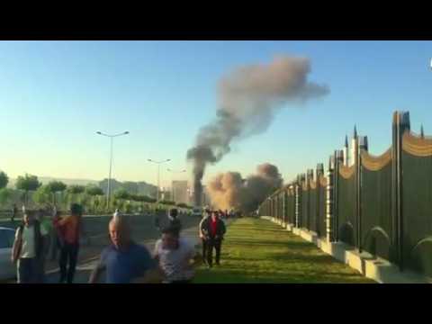 Video purports to show the aftermath of an airstrike in Ankara