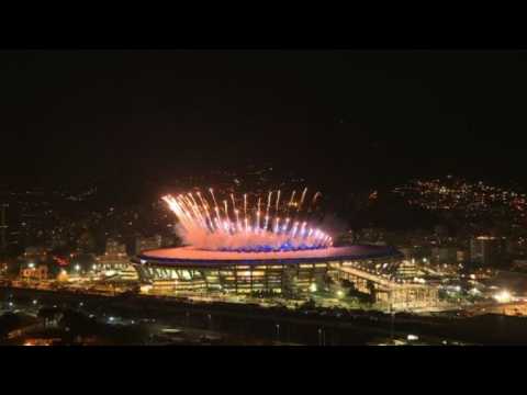 Fireworks mark the official opening of Rio 2016 Olympics