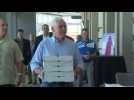 VP pick Pence makes pizza delivery