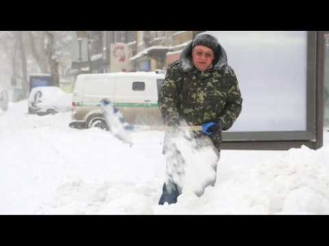 Heavy snow in Ukraine kills two