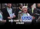 Save our NHS: Junior doctors and student nurses strike