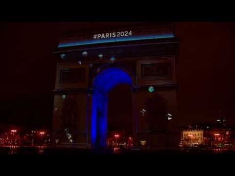 Paris illuminates Arc de Triomphe for big reveal of 2024 Olympic bid logo