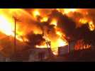 Los Angeles crews battle massive industrial fire
