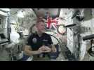 Astronaut Tim Peake plays water ping pong, field questions from children