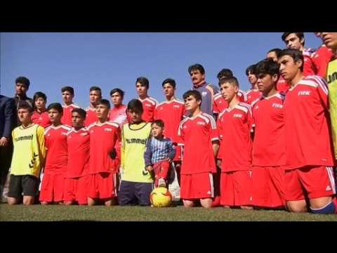 Afghan boy with plastic bag Messi jersey to meet the star