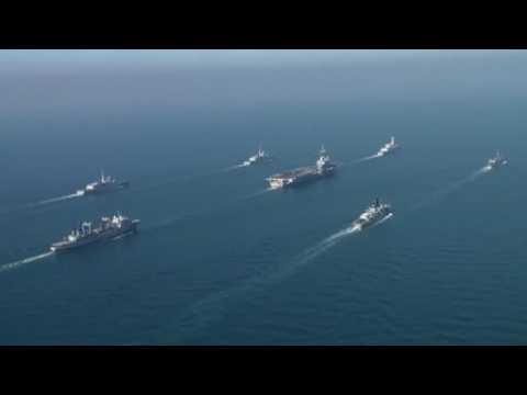 France releases footage of French, German and British aircraft carriers in the Persian Gulf