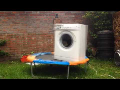 Trampoline bouncing washing machine video becomes a viral hit