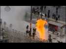 Petrol bombs, tear gas as Greeks protest pension reforms