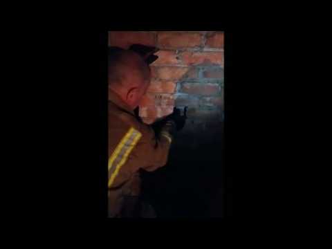 Firefighters save a cat imprisoned in a chimney in the UK