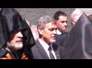 George Clooney lays flowers at genocide memorial in Armenia