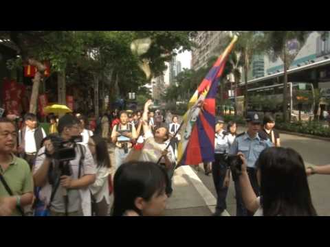 Protests in Hong Kong as China's No. 3 visits