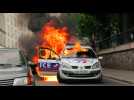 Une voiture de police incendiée à Paris, canal Saint-Martin