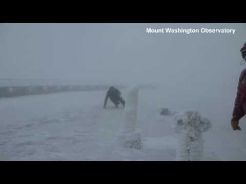 100-mile per hour winds bowl over man atop New Hampshire mountain