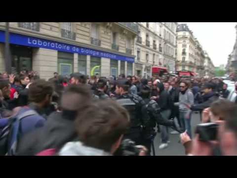 Police car ablaze in Paris anti-cop protest