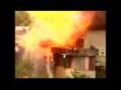 Video captures gas explosion in India slum