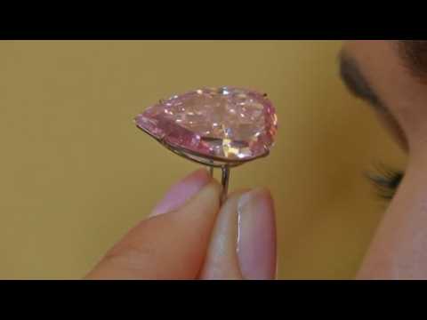 Large pink pear-shaped diamond to sell at auction