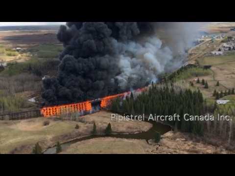 Canadian Rail trestle bridge goes up in flames