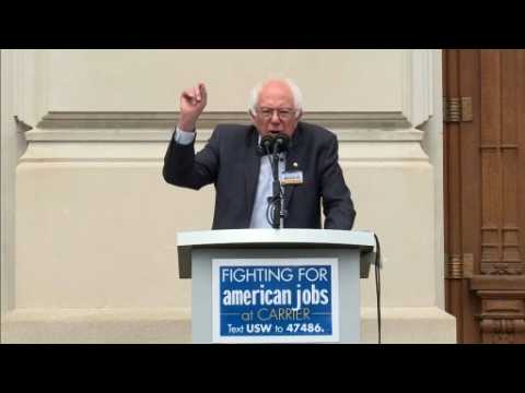 Sanders criticizes corporate greed at Indiana rally