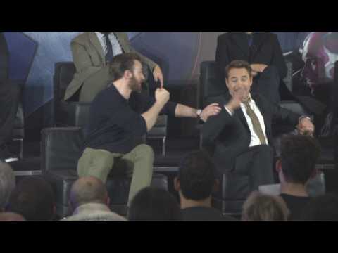 Chris Evans About To Take A Swing At Robert Downey Jr.