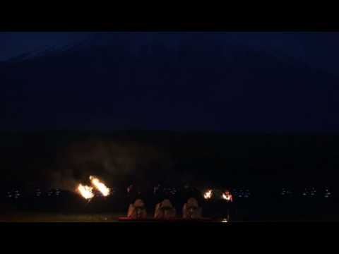 Twenty lit-up drones perform 'drone ballet' at night to backdrop of Mount Fuji