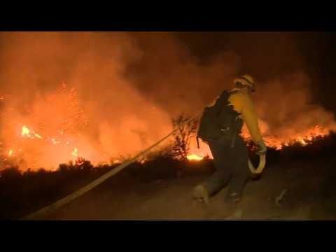 Fierce wildfire spreads near Los Angeles, firefighters struggle