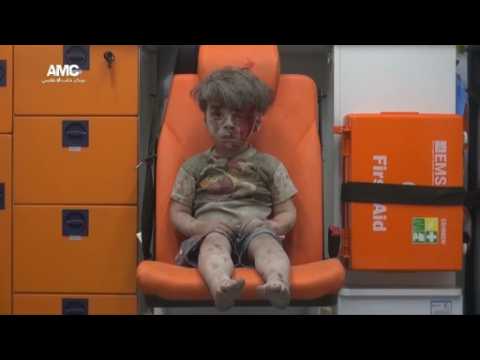 Gripping video of a child pulled from the rubble in Syria