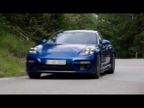 Porsche Panamera Turbo Driving Video in Sapphire Blue Metallic Trailer | AutoMotoTV
