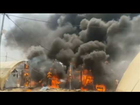 Fire tears through refugee camp in Iraq