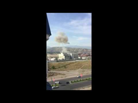 Smoke over Chinese embassy in Kyrgyzstan after "terrorist" attack