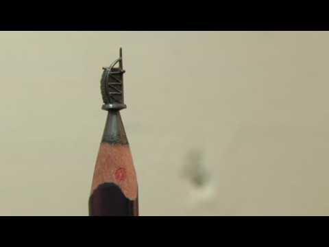 Miniature art created from pencil lead