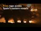 Hundreds flee fires in eastern Spain