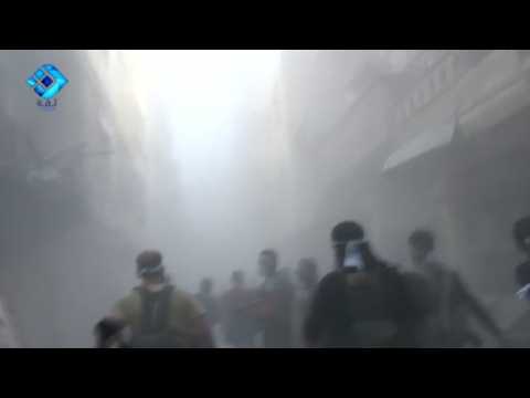 Aleppo rebels clash with Syrian government forces - amateur video