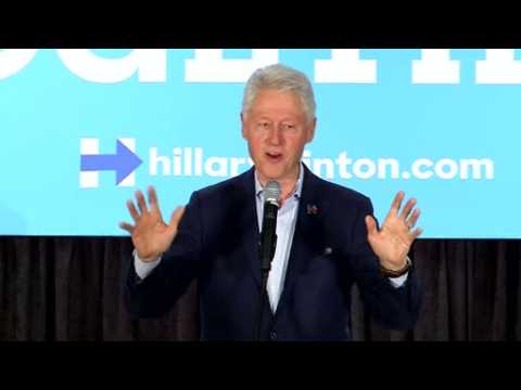 Protester accuses Bill Clinton of rape at campaign rally