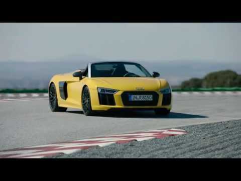 Audi R8 Spyder Exterior Design in Yellow Trailer | AutoMotoTV