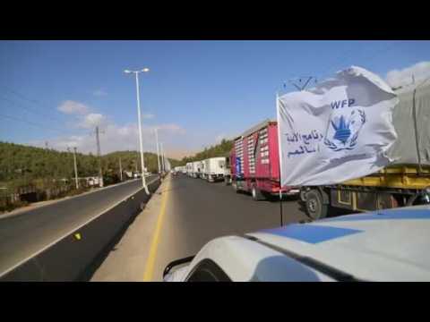 Urgently needed food aid reaches besieged towns in Syria