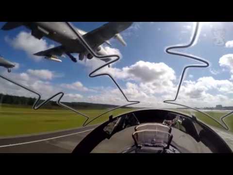 Finland air acrobatics seen from jet pilot perspective