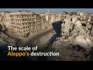 Bird's eye view of war-ravaged Aleppo