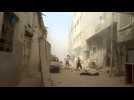 Destruction after air strike in Douma - amateur video