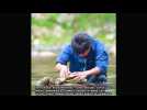 Japanese artist films "ephemeral beauty” of rock balancing portrait