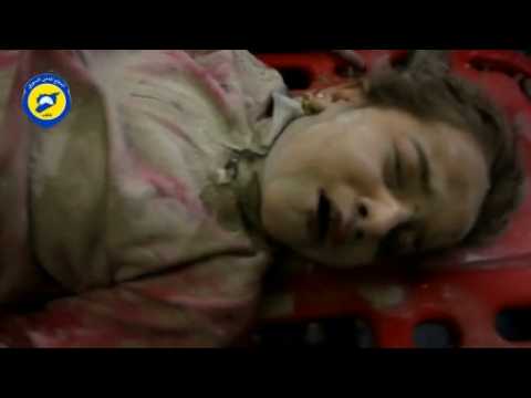 Five year old girl pulled from rubble in Aleppo